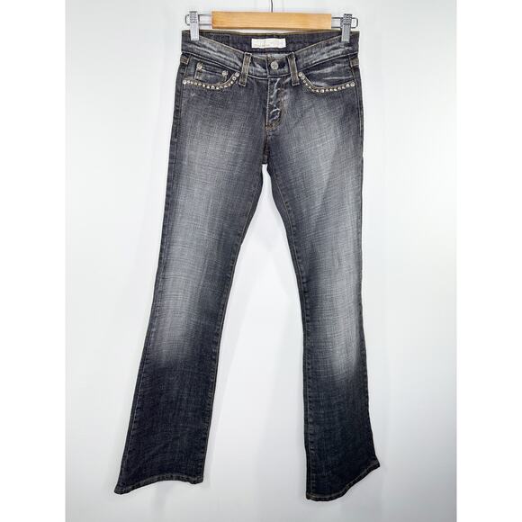 Flying Monkey Dark Wash Black Cotton Blend Denim Bootcut Jeans Women's Size 1 - Picture 1 of 9